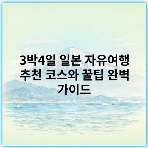 3박4일 일본 자유여행 추천 코스와 꿀팁 완벽 가이드 - 여행 핵심 키워드: **일본 자유여행**