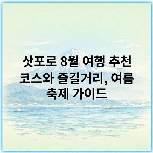 삿포로 8월 여행 추천 코스와 즐길거리, 여름 축제 가이드 - 삿포로 8월 여행의 핵심 키워드: **여름 축제**