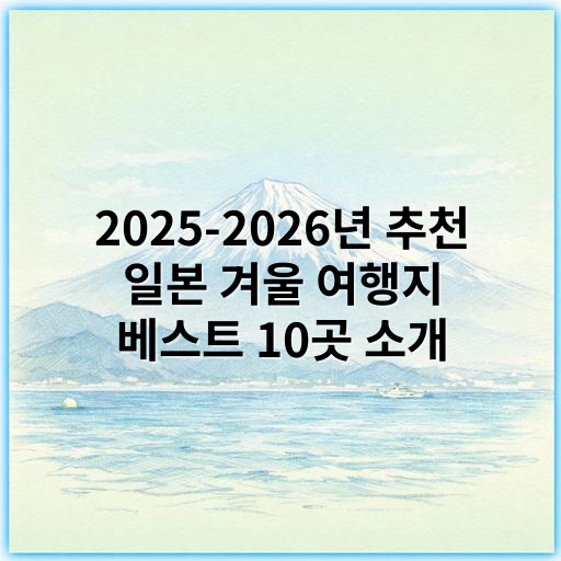 2025-2026년 추천 일본 겨울 여행지 베스트 10곳 소개 - 핵심 키워드: 온천