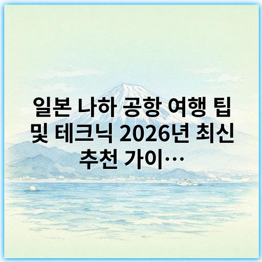 일본 나하 공항 여행 팁 및 테크닉 2026년 최신 추천 가이드 - 나하공항 여행 팁의 핵심 키워드: 교통편