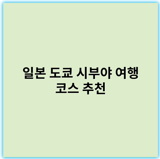 일본 도쿄 시부야 여행 코스 추천: 꼭 가봐야 할 명소와 꿀팁 - 핵심 키워드: **패션**