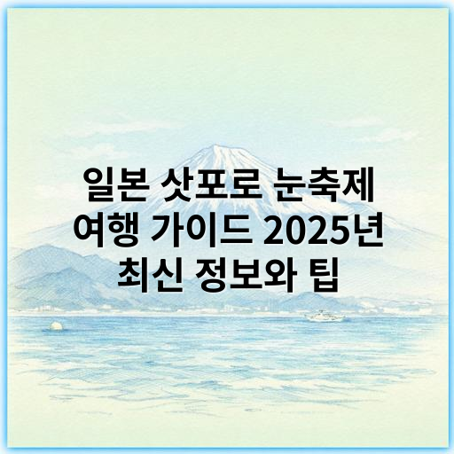 일본 삿포로 눈축제 여행 가이드 2025년 최신 정보와 팁 - 눈축제