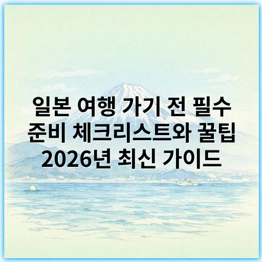 일본 여행 가기 전 필수 준비 체크리스트와 꿀팁 2026년 최신 가이드 - 준비