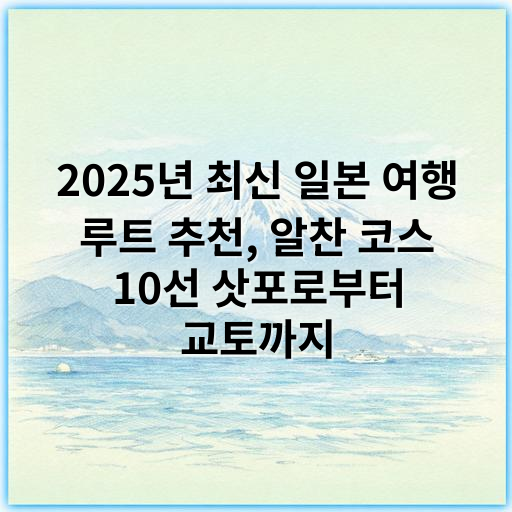 2025년 최신 일본 여행 루트 추천, 알찬 코스 10선 삿포로부터 교토까지 - 핵심 키워드: 일본 여행 루트