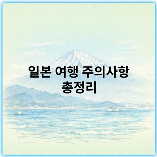 일본 여행 주의사항 총정리: 안전하고 즐거운 여행을 위한 필수 가이드 - 안전(즉, 여행 안전)이 가장 중요한 핵심 키워드입니다.