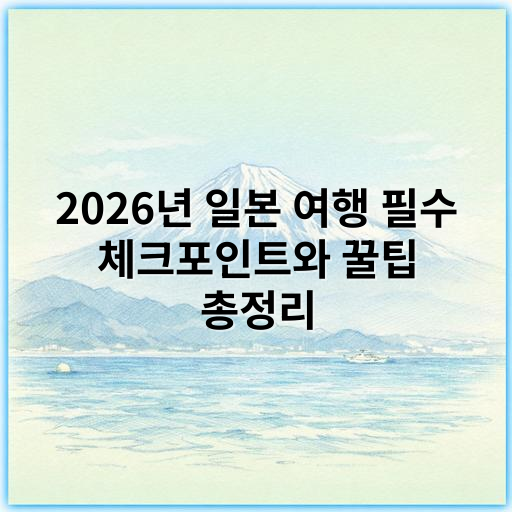 2026년 일본 여행 필수 체크포인트와 꿀팁 총정리 - 세심함
