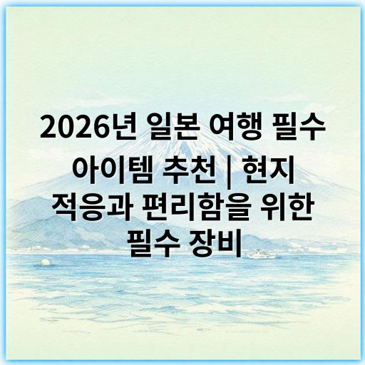 2026년 일본 여행 필수 아이템 추천 | 현지 적응과 편리함을 위한 필수 장비 - 가장 중요한 핵심 키워드: **여권**