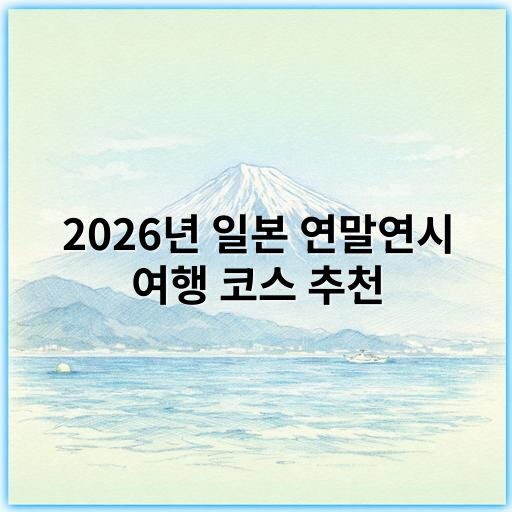 2026년 일본 연말연시 여행 코스 추천: 꼭 가봐야 할 최고의 일정들 - 연말연시 일본 여행에서 가장 중요한 핵심 키워드: **문화경험**
