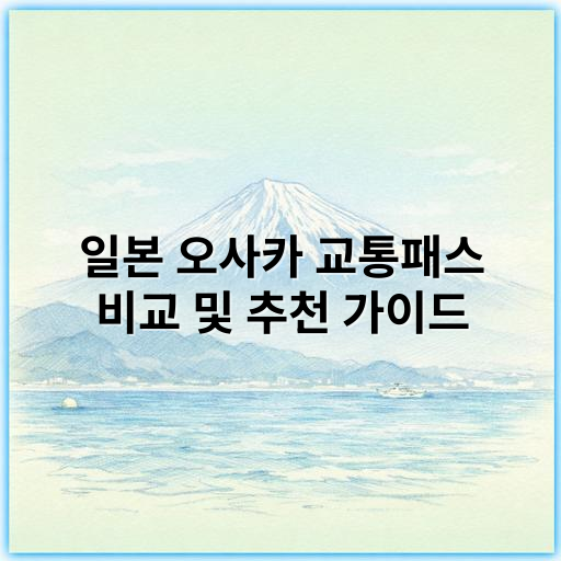 일본 오사카 교통패스 비교 및 추천 가이드 (2025~2026년 최신 정보) - 교통패스