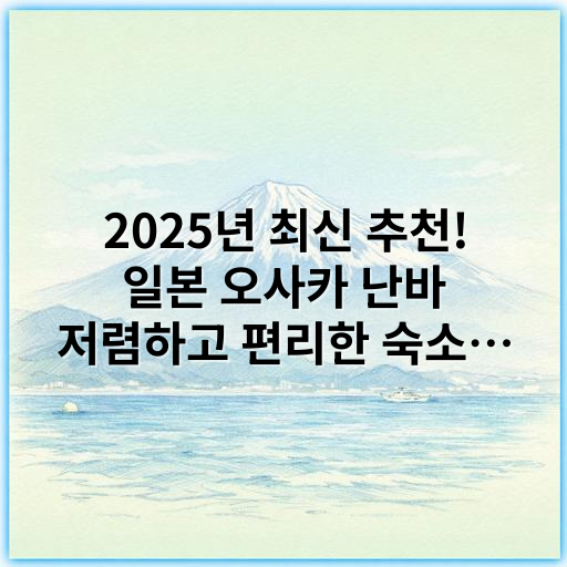 2025년 최신 추천! 일본 오사카 난바 저렴하고 편리한 숙소 추천 - **난바 숙소 추천**