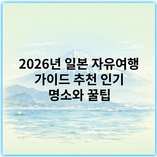 2026년 일본 자유여행 가이드 추천 인기 명소와 꿀팁 - 자유여행
