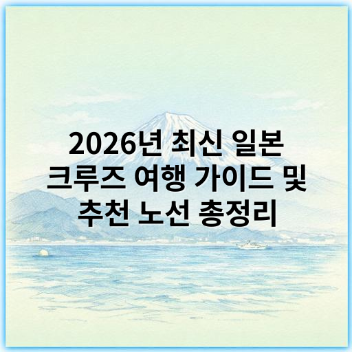 2026년 최신 일본 크루즈 여행 가이드 및 추천 노선 총정리 - 일본 크루즈에서 가장 중요한 핵심 키워드는 **"경험"**입니다.