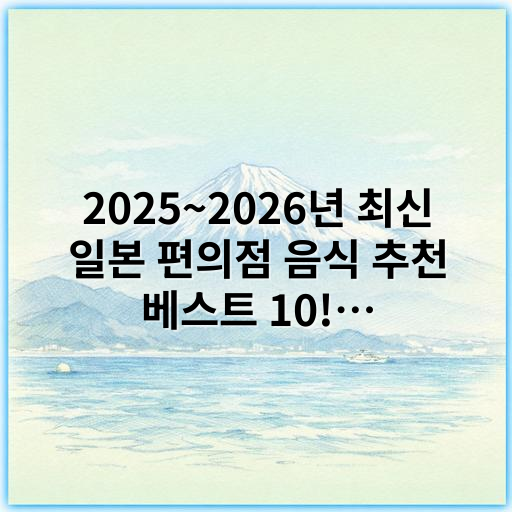 2025~2026년 최신 일본 편의점 음식 추천 베스트 10! 간편한 일본 간식과 도시락 추천 - 편의점 음식