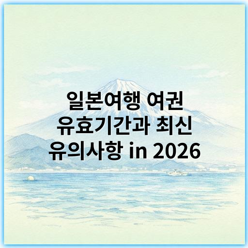 일본여행 여권 유효기간과 최신 유의사항 in 2026 - 유효기간