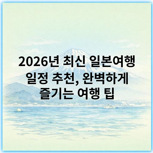 2026년 최신 일본여행 일정 추천, 완벽하게 즐기는 여행 팁 - 여행 일정 추천에서 가장 중요한 핵심 키워드는 **"경로"**입니다.