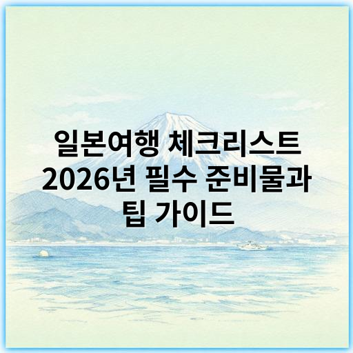 일본여행 체크리스트 2026년 필수 준비물과 팁 가이드 - 일본문여행 체크리스트에서 가장 중요한 핵심 키워드는 **"준비물"**입니다.