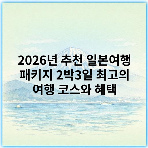 2026년 추천 일본여행 패키지 2박3일 최고의 여행 코스와 혜택 - 일본여행 패키지 2박3일에서 가장 중요한 핵심 키워드는 **"여행 일정"**입니다.