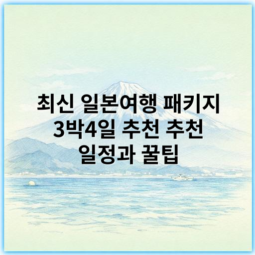 최신 일본여행 패키지 3박4일 추천 추천 일정과 꿀팁 - 일본여행 패키지 3박4일의 핵심 키워드: **편리성**