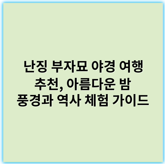 난징 부자묘 야경 여행 추천, 아름다운 밤 풍경과 역사 체험 가이드 - 야경