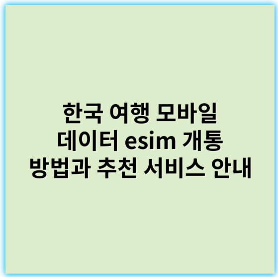 한국 여행 모바일 데이터 esim 개통 방법과 추천 서비스 안내 - 개통률